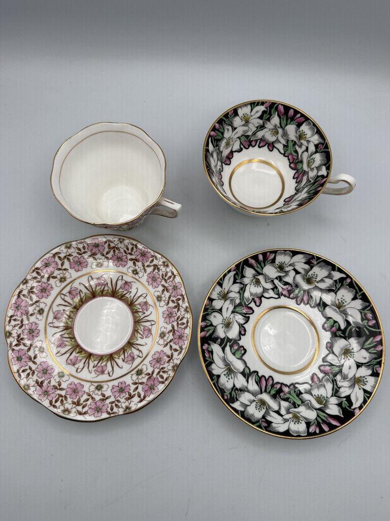 Set of 2 VTG Rosina Bone China England Tea Cup & Saucer /roh