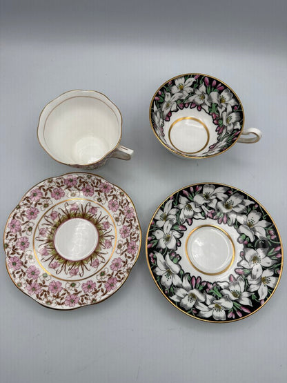 Set of 2 VTG Rosina Bone China England Tea Cup & Saucer /roh