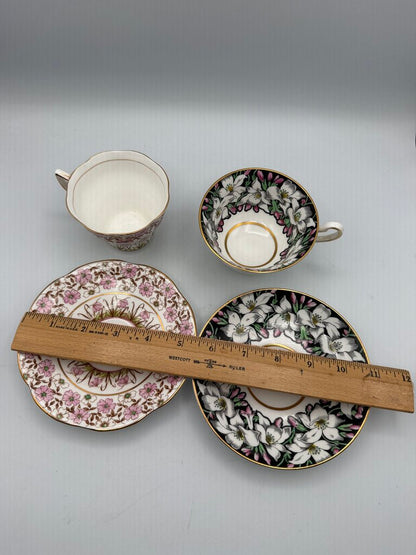 Set of 2 VTG Rosina Bone China England Tea Cup & Saucer /roh