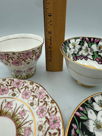 Set of 2 VTG Rosina Bone China England Tea Cup & Saucer /roh