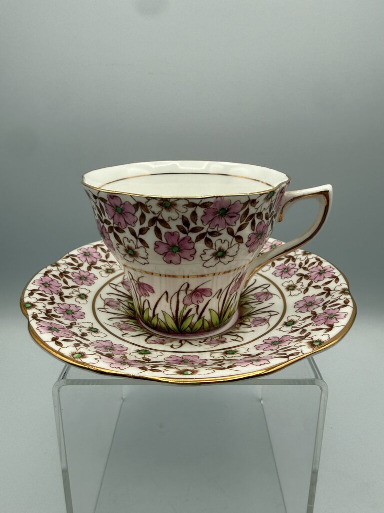 Set of 2 VTG Rosina Bone China England Tea Cup & Saucer /roh