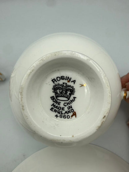 Set of 2 VTG Rosina Bone China England Tea Cup & Saucer /roh