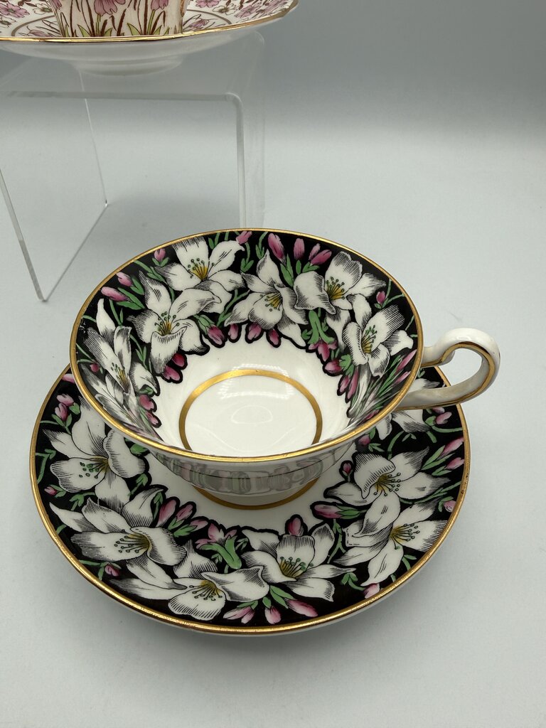Set of 2 VTG Rosina Bone China England Tea Cup & Saucer /roh