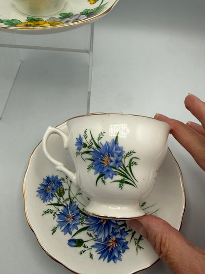 VTG set of 2 Fine Bone China Tea Cup & Saucer Made In England /roh