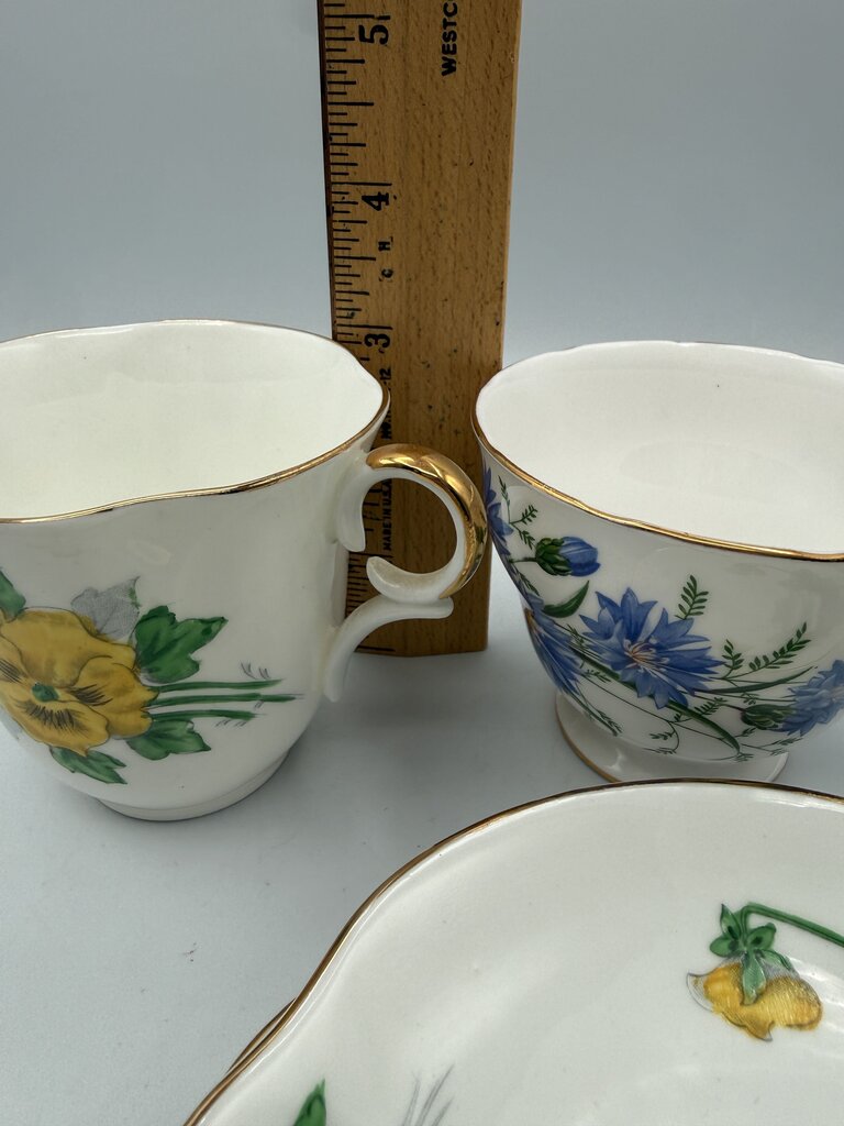 VTG set of 2 Fine Bone China Tea Cup & Saucer Made In England /roh