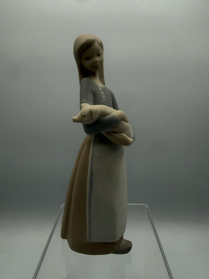 VTG Lladro #1011 “Girl with PIg” Figurine Retired Matte Finish /ro