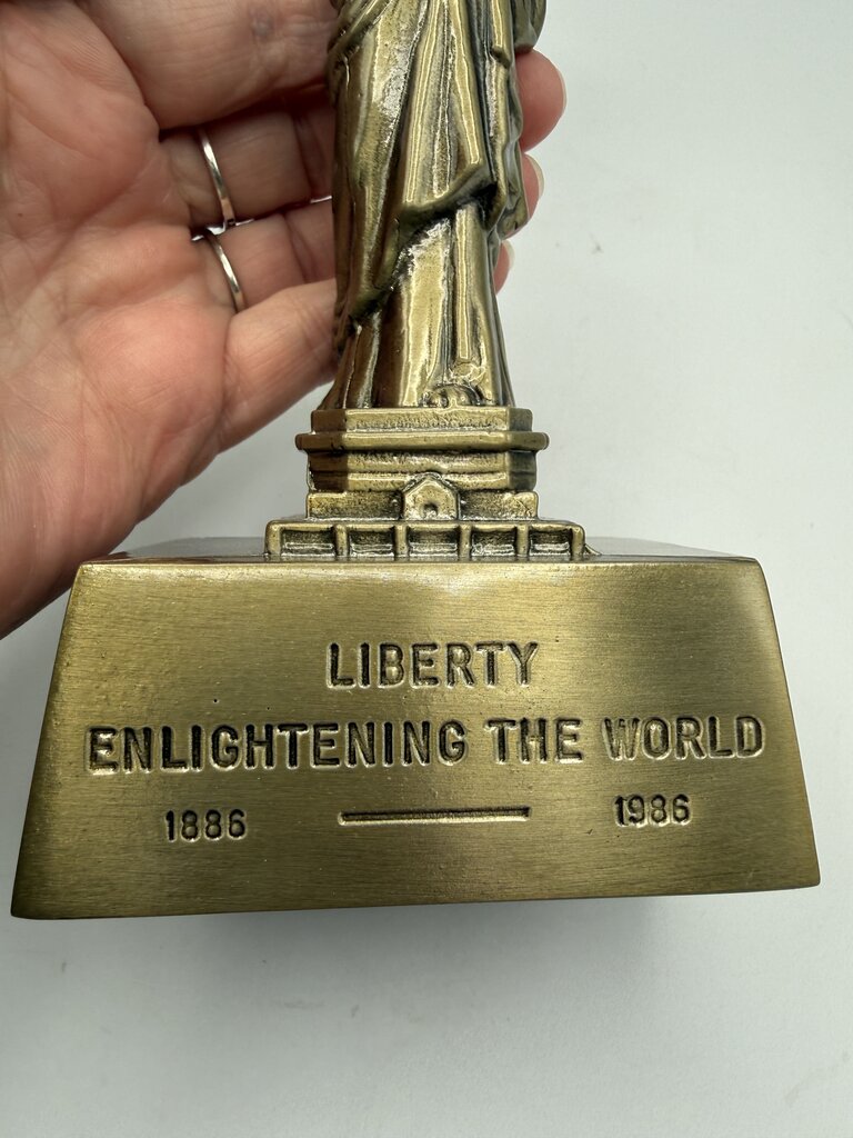 VTG Cast Metal Statue of Liberty Centennial Coin Bank /ro