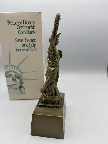 VTG Cast Metal Statue of Liberty Centennial Coin Bank /ro