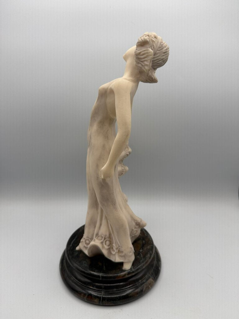 VTG Art Deco Female Dancer Marble Base 11” Tall /ro