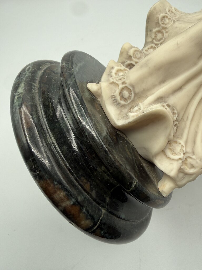 VTG Art Deco Female Dancer Marble Base 11” Tall /ro