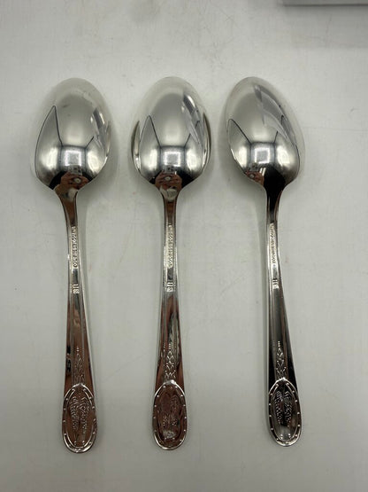 WM Rogers SP Commemorative Presidential Spoon set of 3 /ro