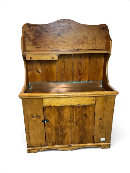 Antique High-Back Pine Dry Sink