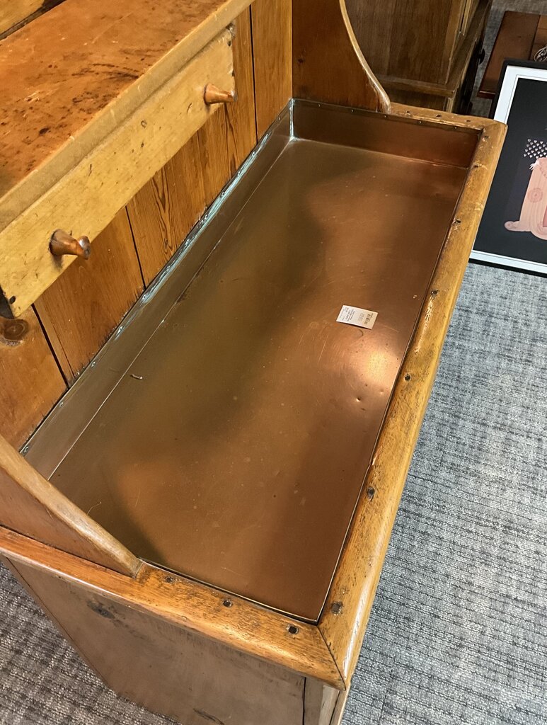 Antique High-Back Pine Dry Sink