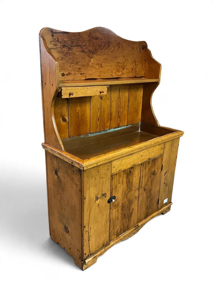 Antique High-Back Pine Dry Sink