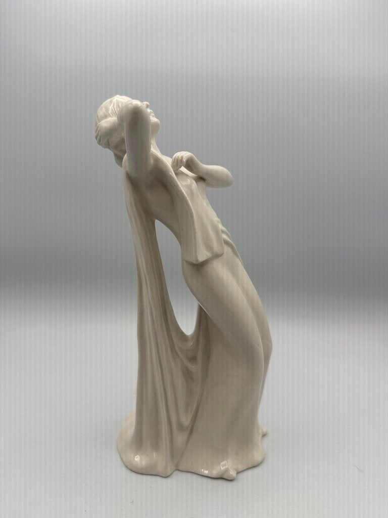 White Porcelain Art Deco Female Figurine 9.5” Japan /ro