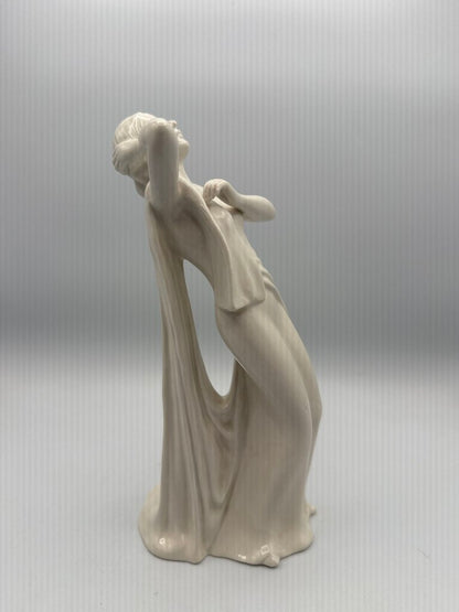 White Porcelain Art Deco Female Figurine 9.5” Japan /ro