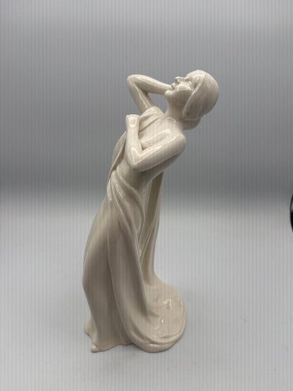 White Porcelain Art Deco Female Figurine 9.5” Japan /ro