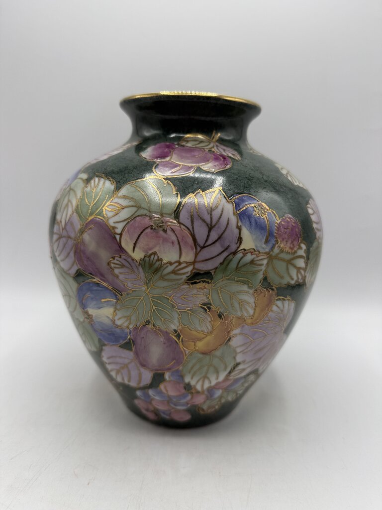 VTG Andrea by Sadek Vase Fruit & Flower 9” tall /rw