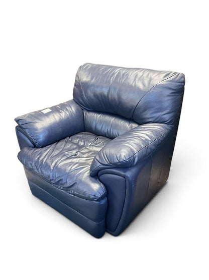 Navy Blue Leather Arm Chair