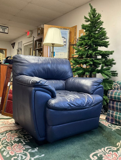 Navy Blue Leather Arm Chair