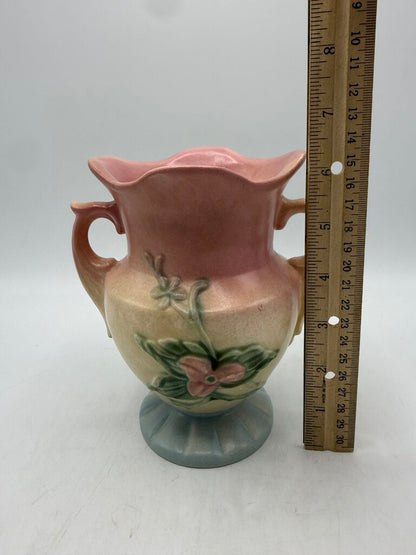 VTG Hull Pottery Art Deco Wildflowers Double Handle 6.5” Vase /ro