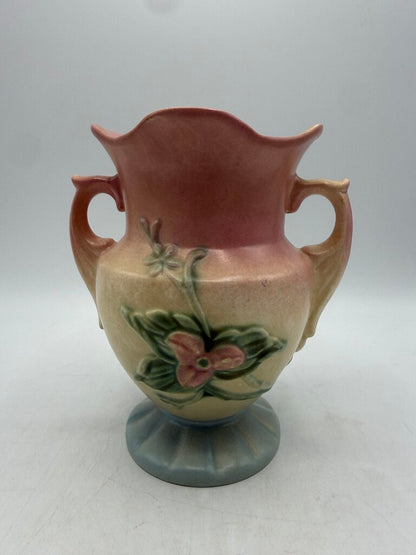 VTG Hull Pottery Art Deco Wildflowers Double Handle 6.5” Vase /ro