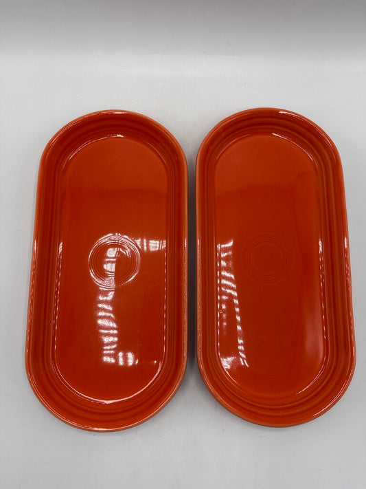 Set of 2 Fiesta Persimmon Utility Trays 12” Long /rb