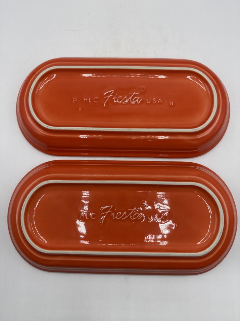 Set of 2 Fiesta Persimmon Utility Trays 12” Long /rb
