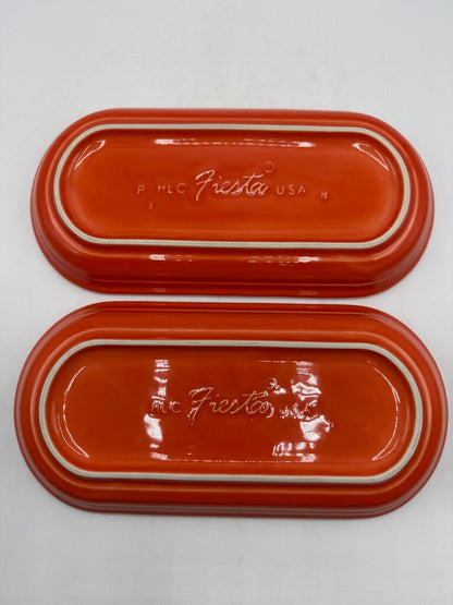 Set of 2 Fiesta Persimmon Utility Trays 12” Long /rb