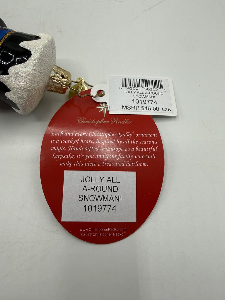 Christopher Radko Jolly All A-Round Snowman Ornament /ro
