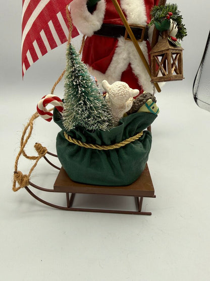 KSA Collectables Kurt Adler “Santa with Musical Sled” Wind up Sled /ro