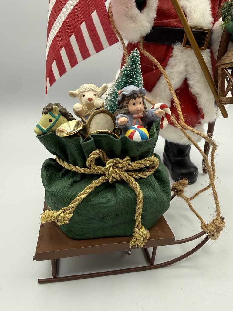 KSA Collectables Kurt Adler “Santa with Musical Sled” Wind up Sled /ro