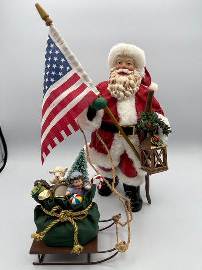 KSA Collectables Kurt Adler “Santa with Musical Sled” Wind up Sled /ro