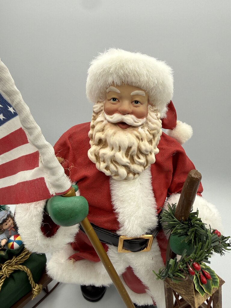 KSA Collectables Kurt Adler “Santa with Musical Sled” Wind up Sled /ro