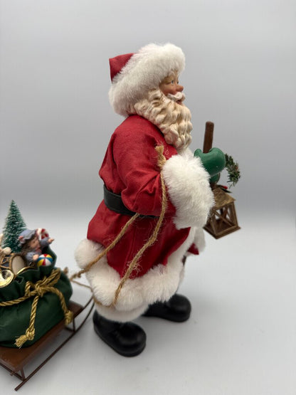 KSA Collectables Kurt Adler “Santa with Musical Sled” Wind up Sled /ro