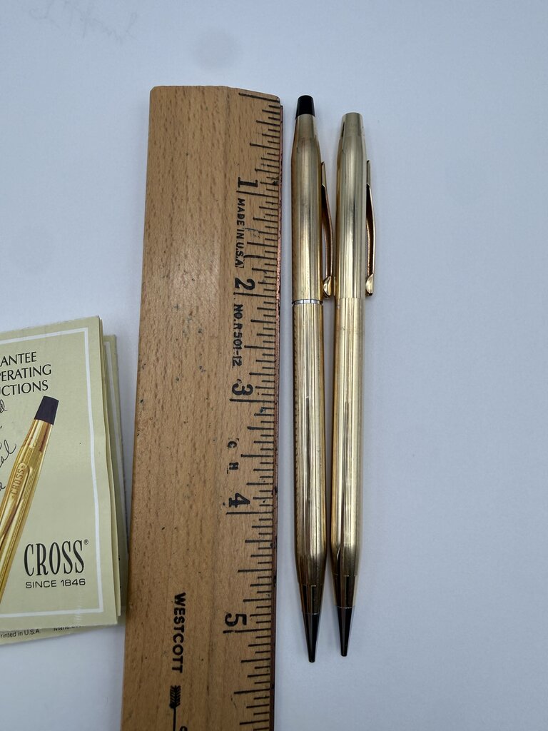 VTG set of 2 Cross 12KT Gold Filled Mechanical Pencils /ro