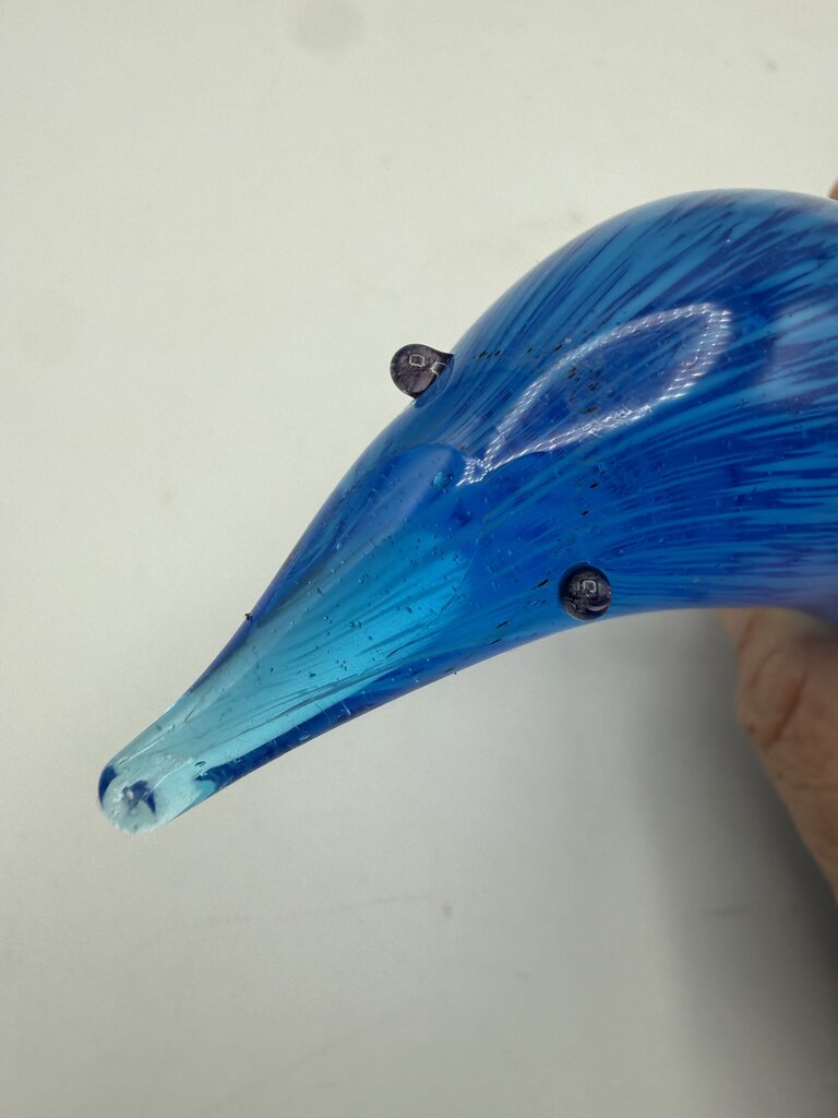 MCM Altaglass Hand Made Blue Glass Penguin 7” Tall /ro