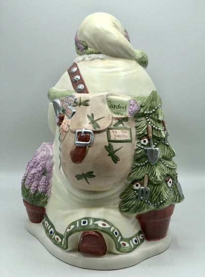 Pfaltzgraff Garden Santa Cookie Jar /b