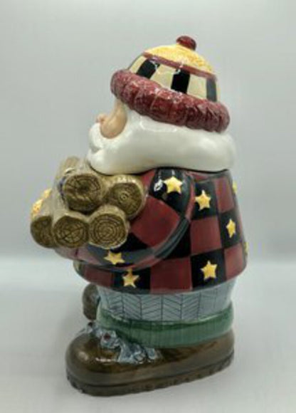 Sakura 1998 Debbie Mumm Woodland Santa Cookie Jar /b