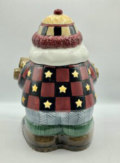 Sakura 1998 Debbie Mumm Woodland Santa Cookie Jar /b