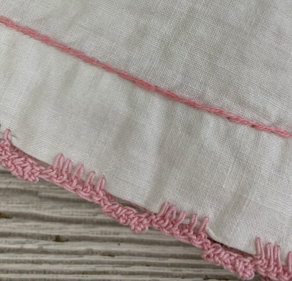 Vintage Hand-Embroidered Kitchen Tablecloth /hg