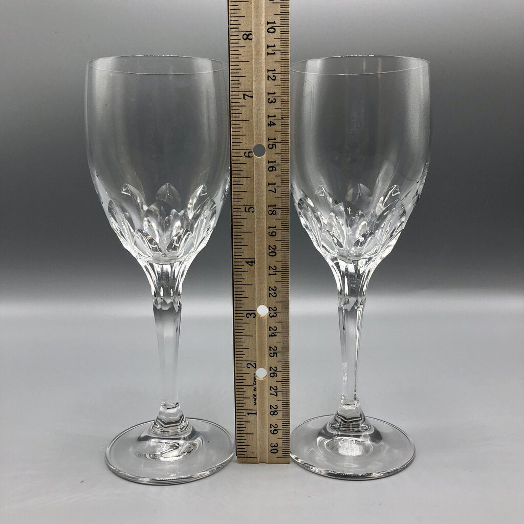 2ea GORHAM Crystal Diamond Clear Wine Glasses /b