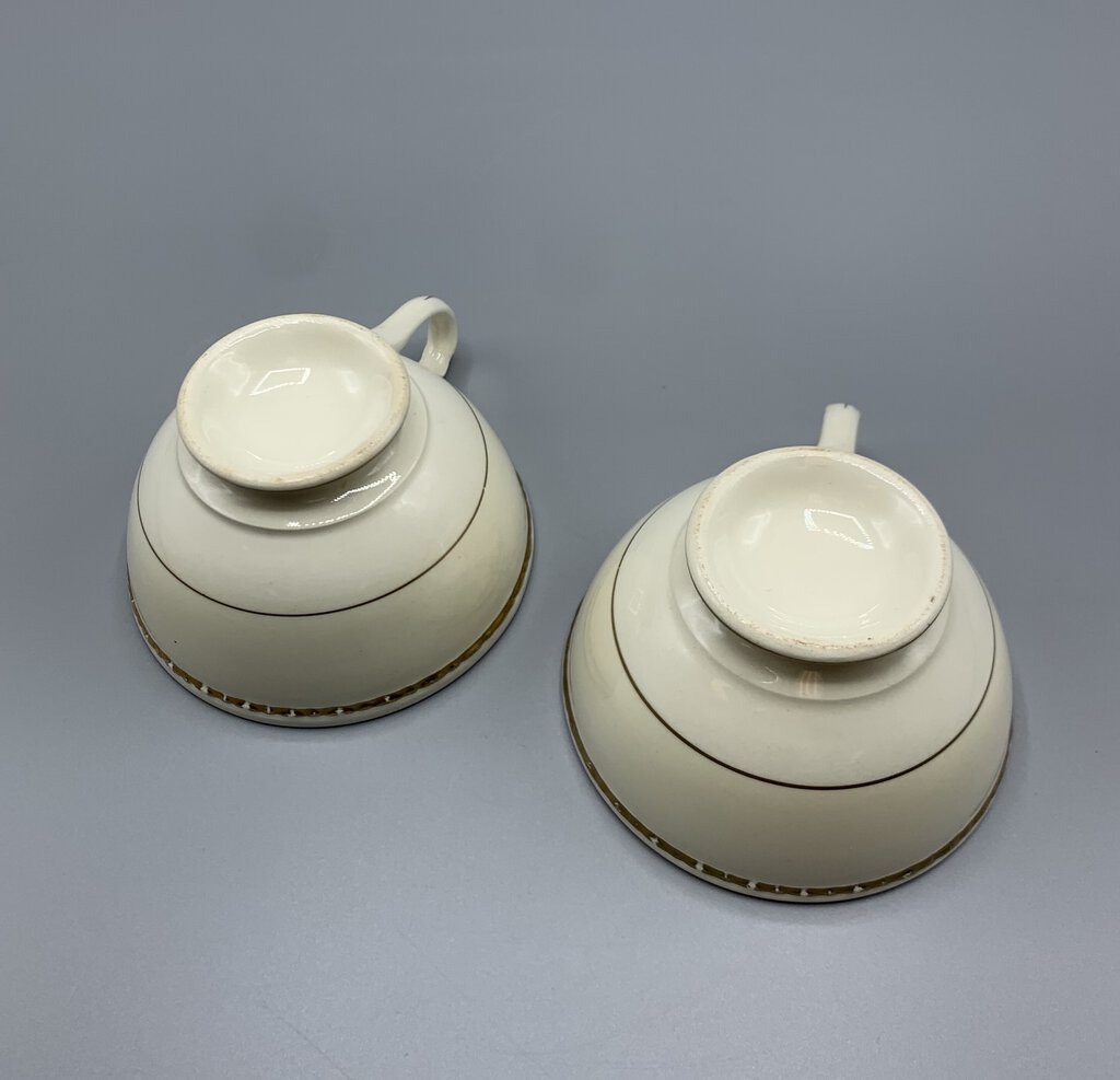 Homer Laughlin Eggshell Georgian Teacups Set/2 /hg