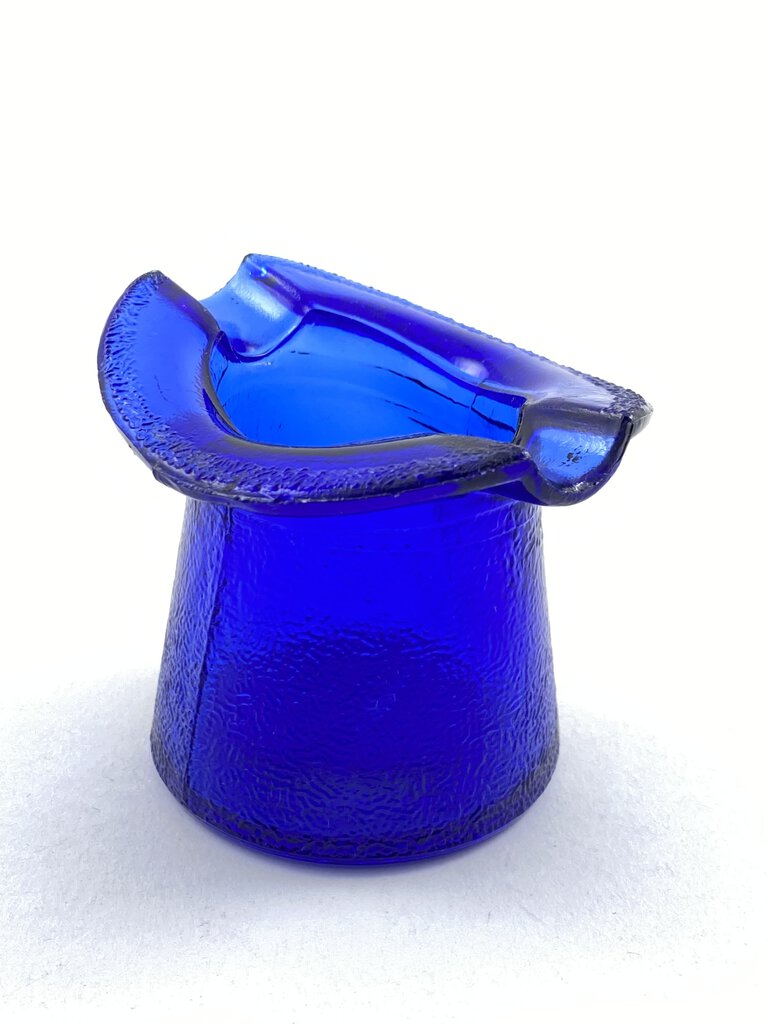 Vintage Early 1900’s Cobalt Blue Glass Top Hat Ashtray /r