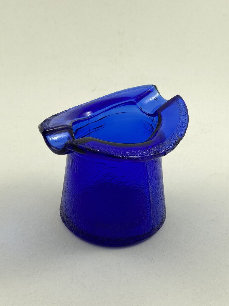 Vintage Early 1900’s Cobalt Blue Glass Top Hat Ashtray /r