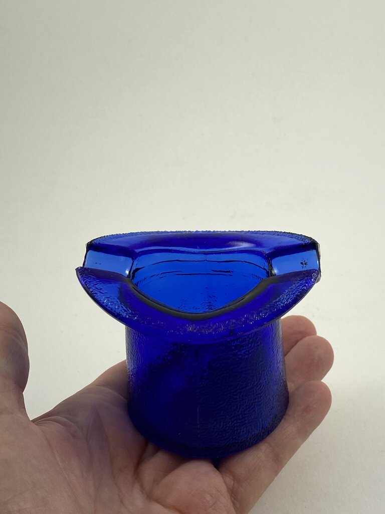 Vintage Early 1900’s Cobalt Blue Glass Top Hat Ashtray /r