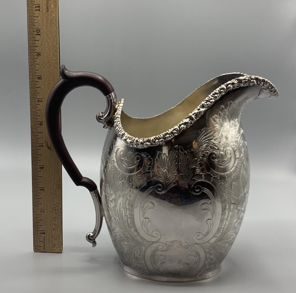 RARE Barker Ellis Ornate Silverplate Water Pitcher /hg