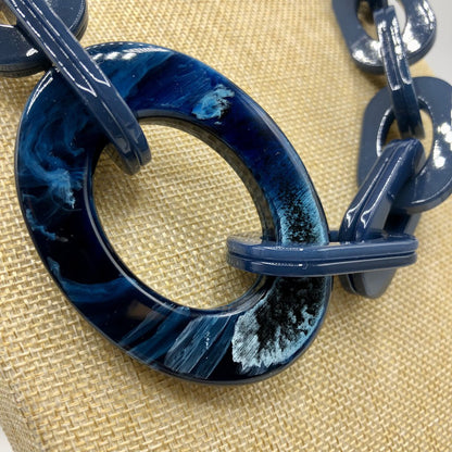 Rush by Denis & Charles Chunky Lucite Ocean Blue Necklace /b