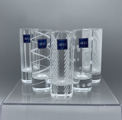 Mikasa “Cheers” Etched Shot Glasses Set/5 /hg