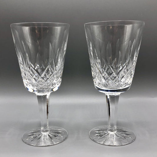 Set of 2 Waterford Lismore Crystal Wine Glasses /b